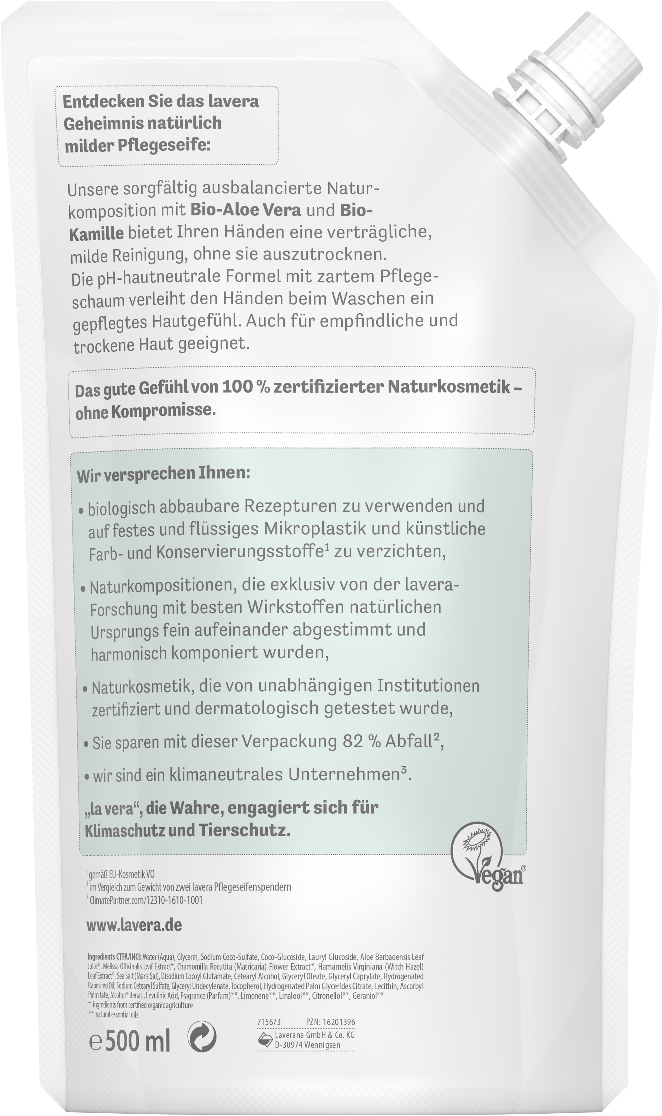 Nachfüllbeutel basis sensitive milde Pflegeseife