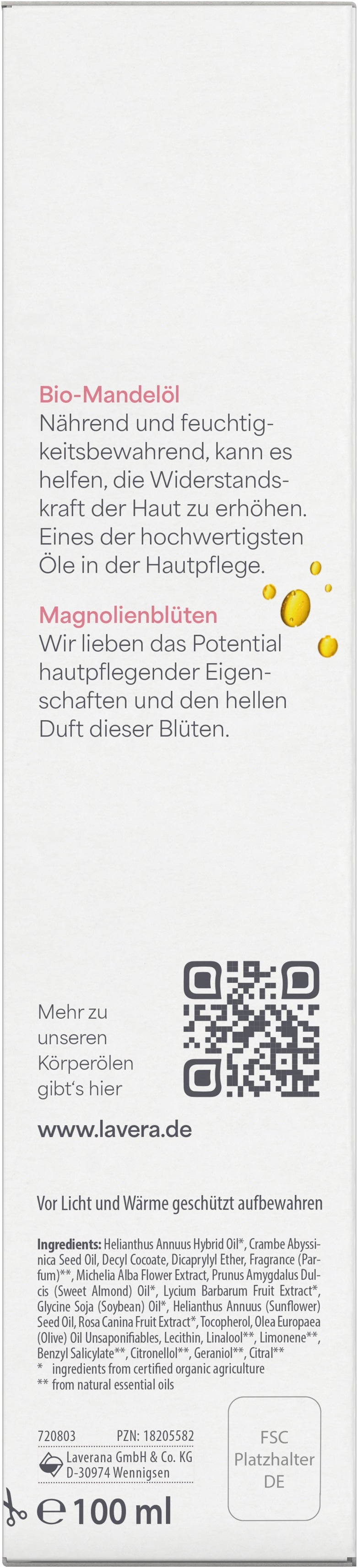 Verwöhnendes Körperöl