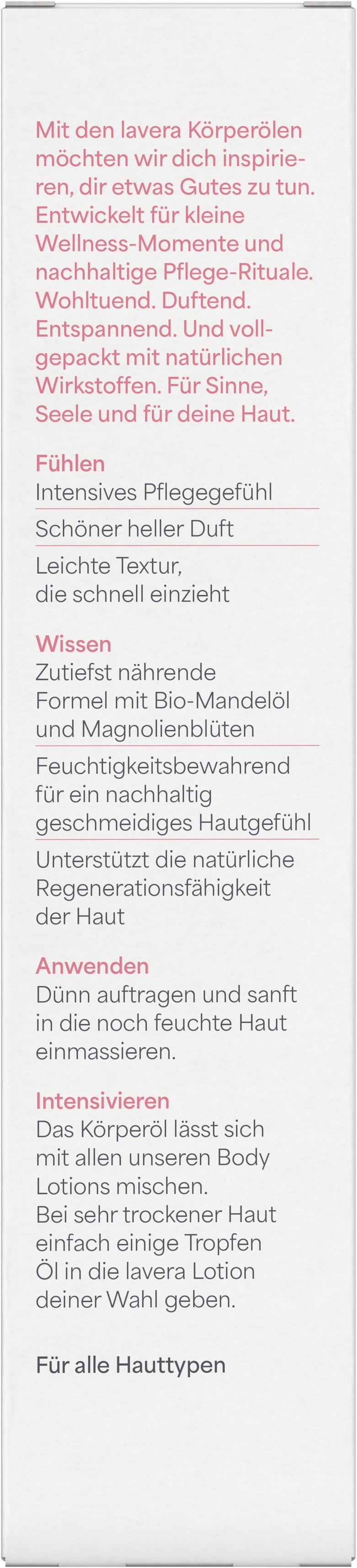 Verwöhnendes Körperöl