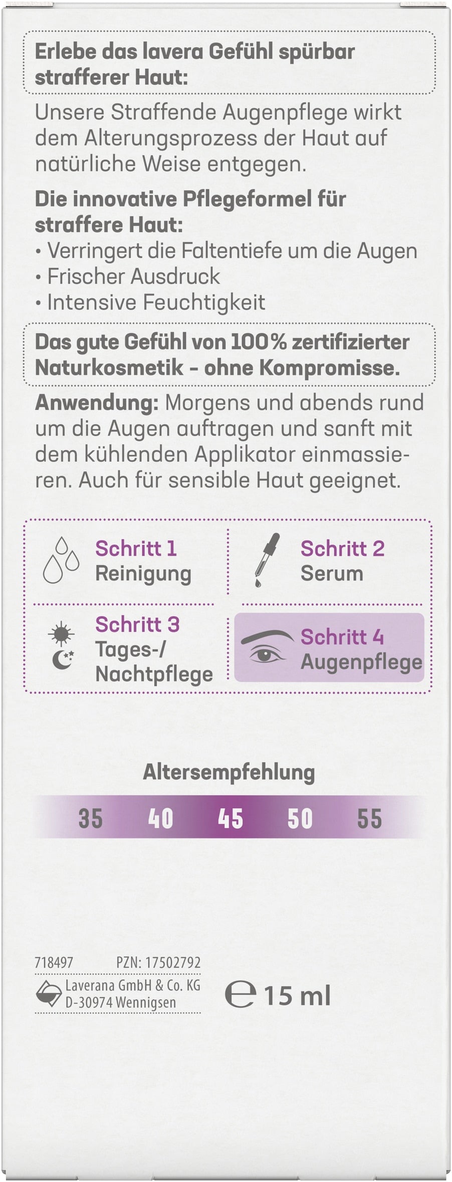 Straffende Augenpflege
