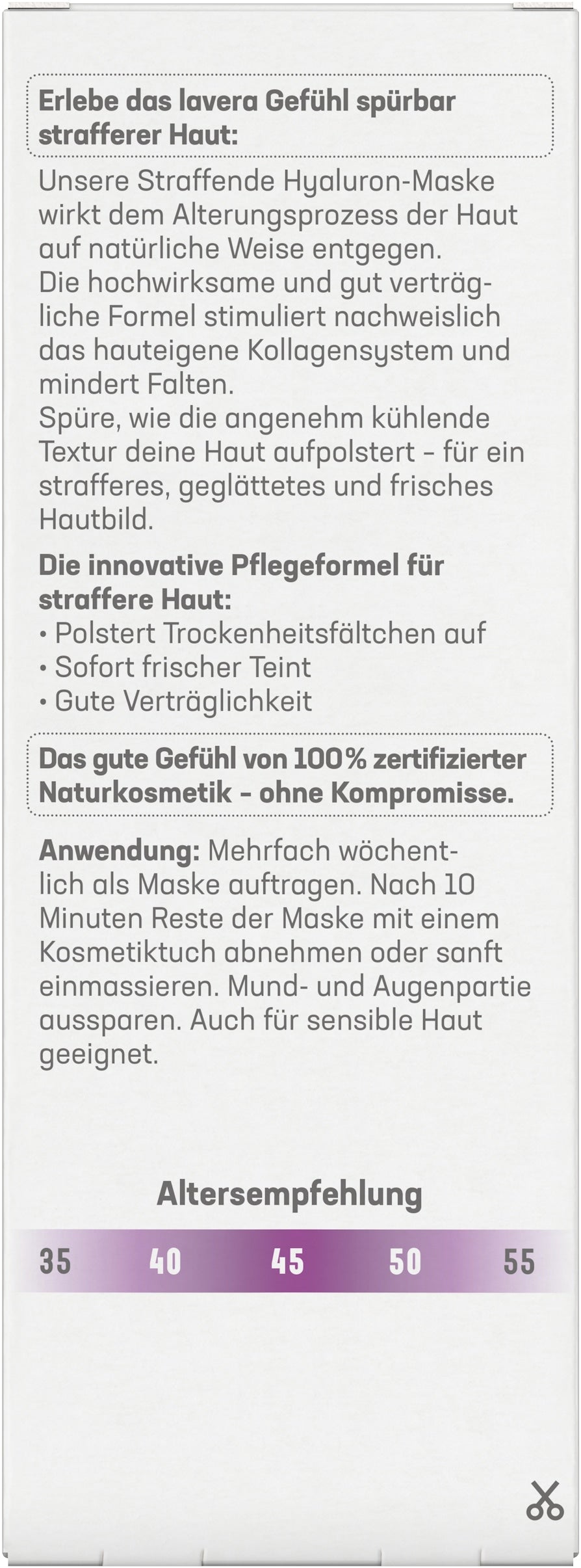 Straffende Hyaluron-Maske