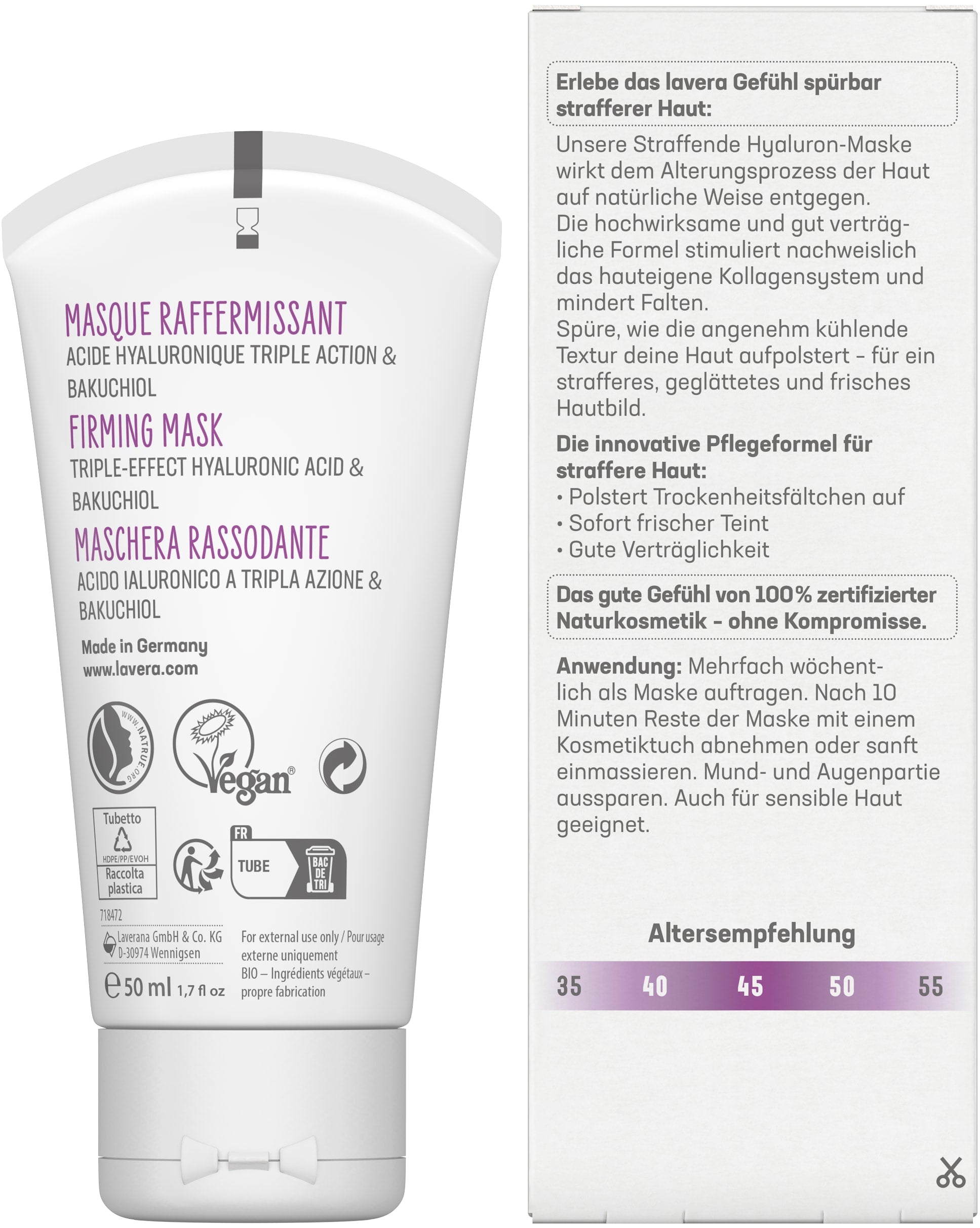 Straffende Hyaluron-Maske
