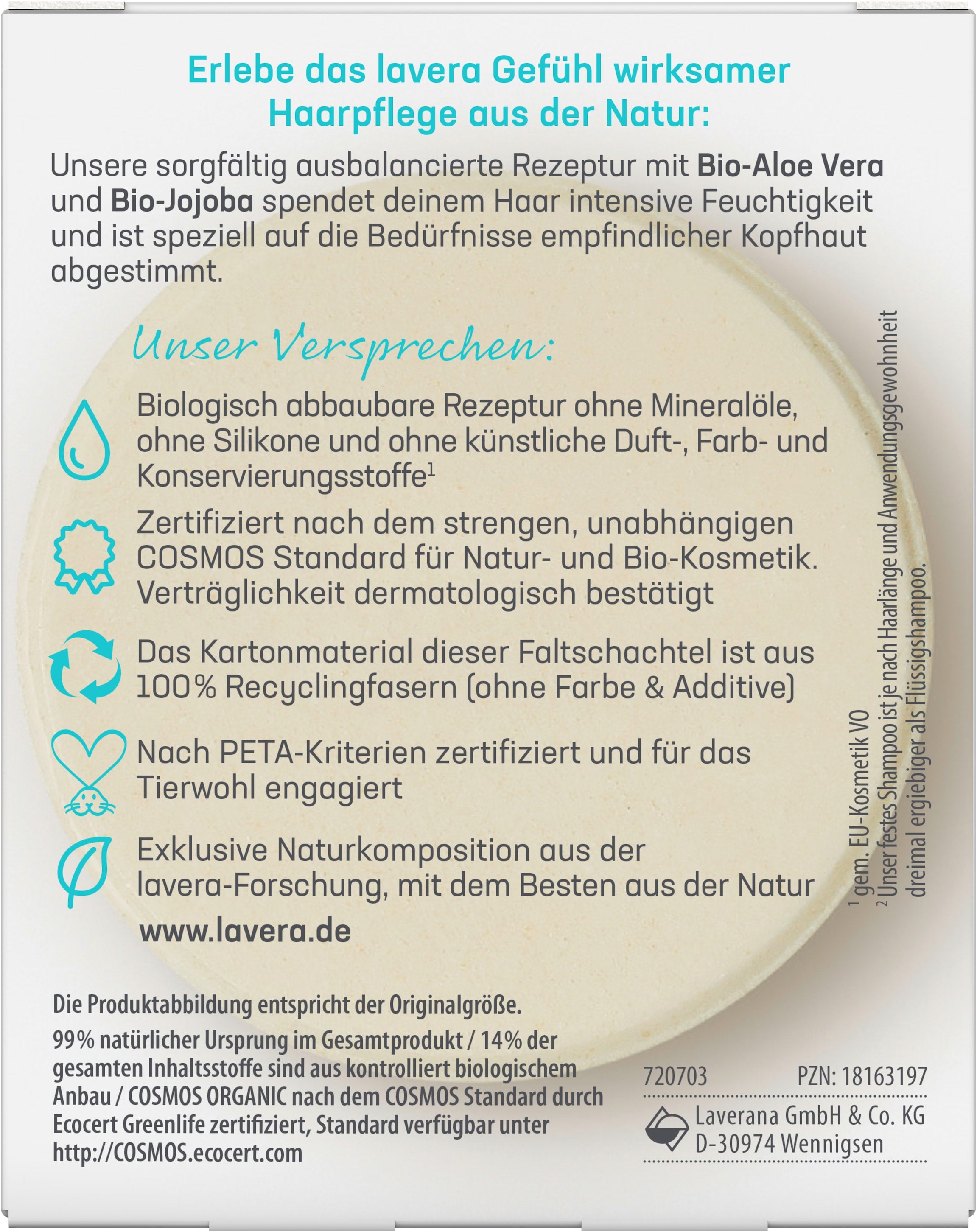 Festes Pflegeshampoo basis sensitive Feuchtigkeit & Pflege
