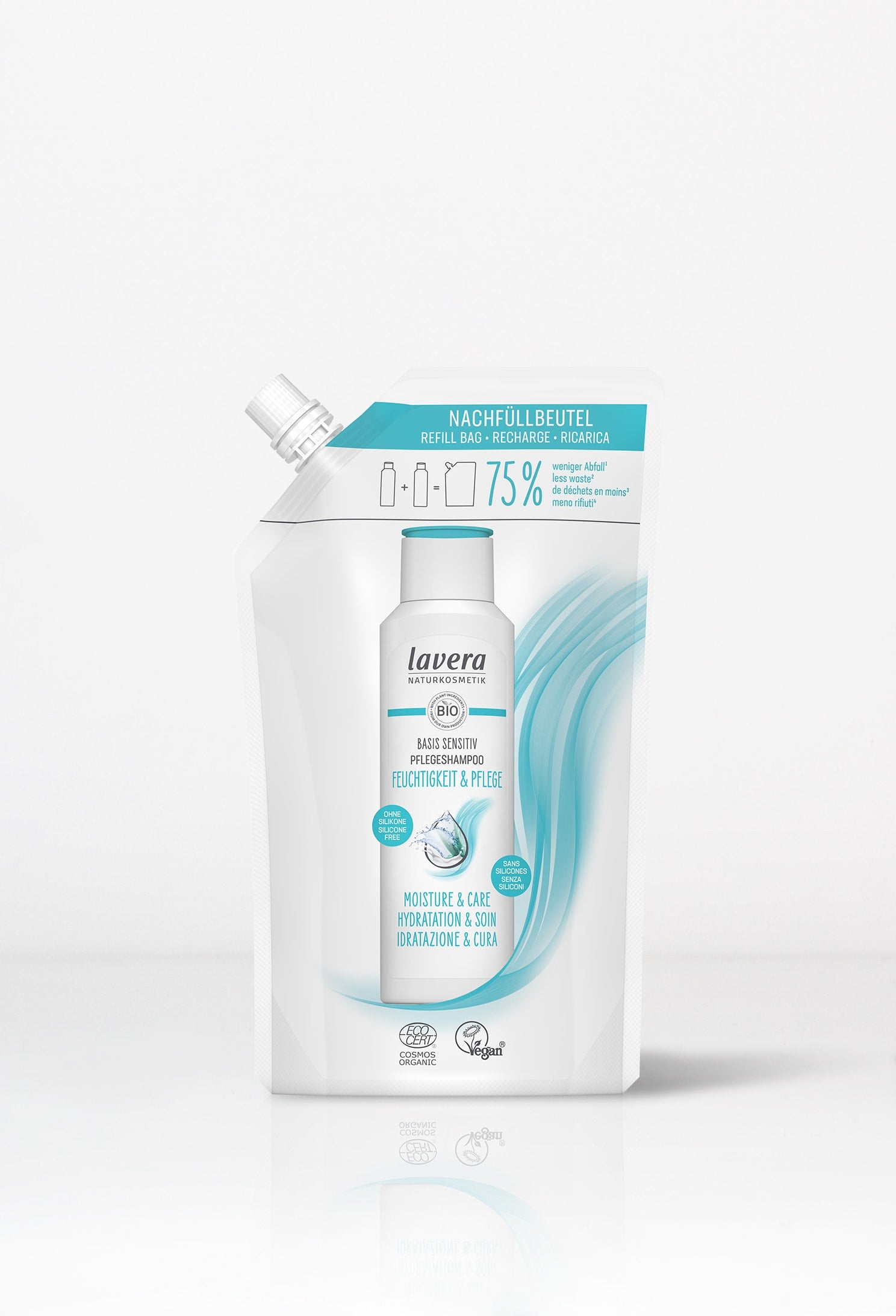 Nachfüllbeutel basis sensitive Pflegeshampoo Feuchtigkeit & Pflege