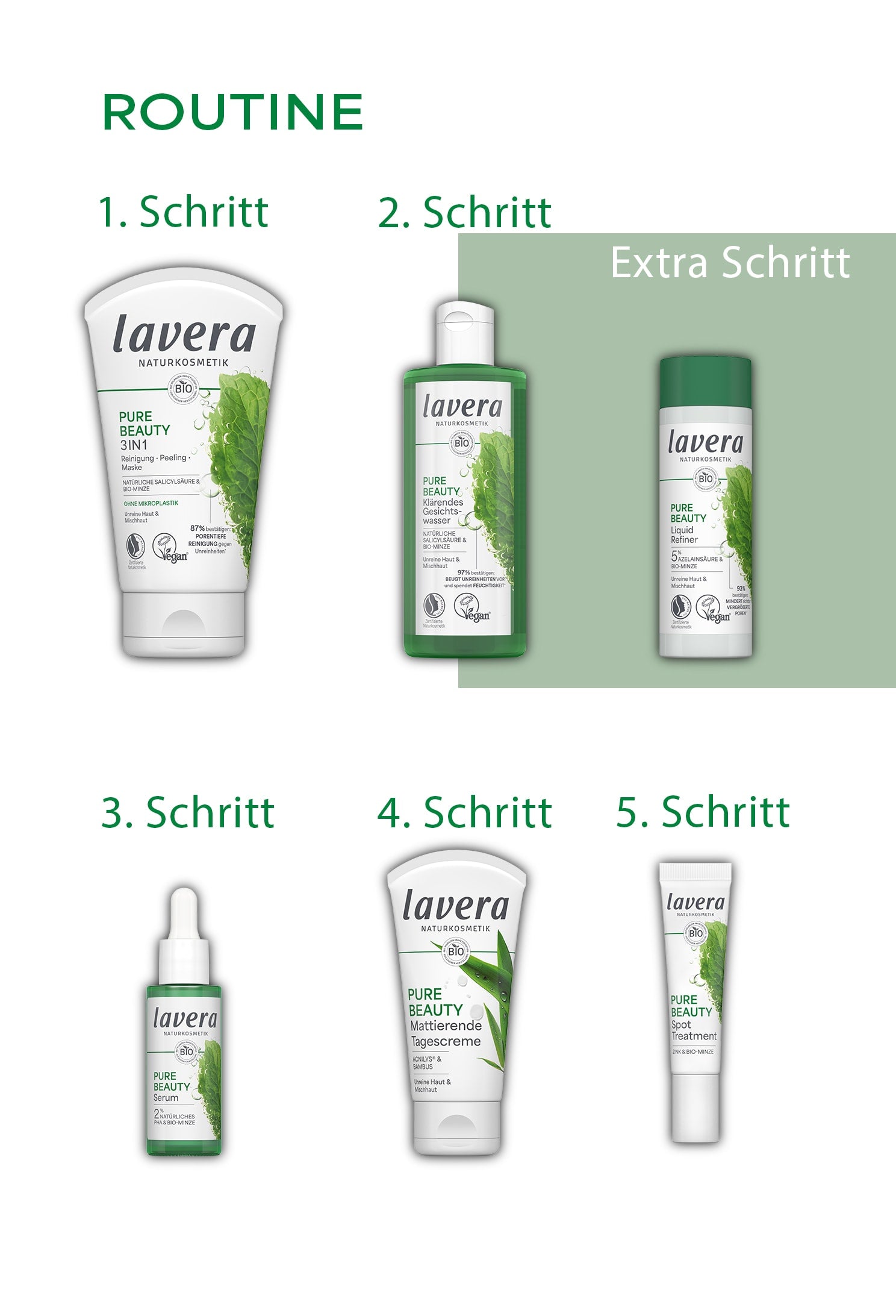 Pure Beauty 3in1 Reinigung Peeling Maske