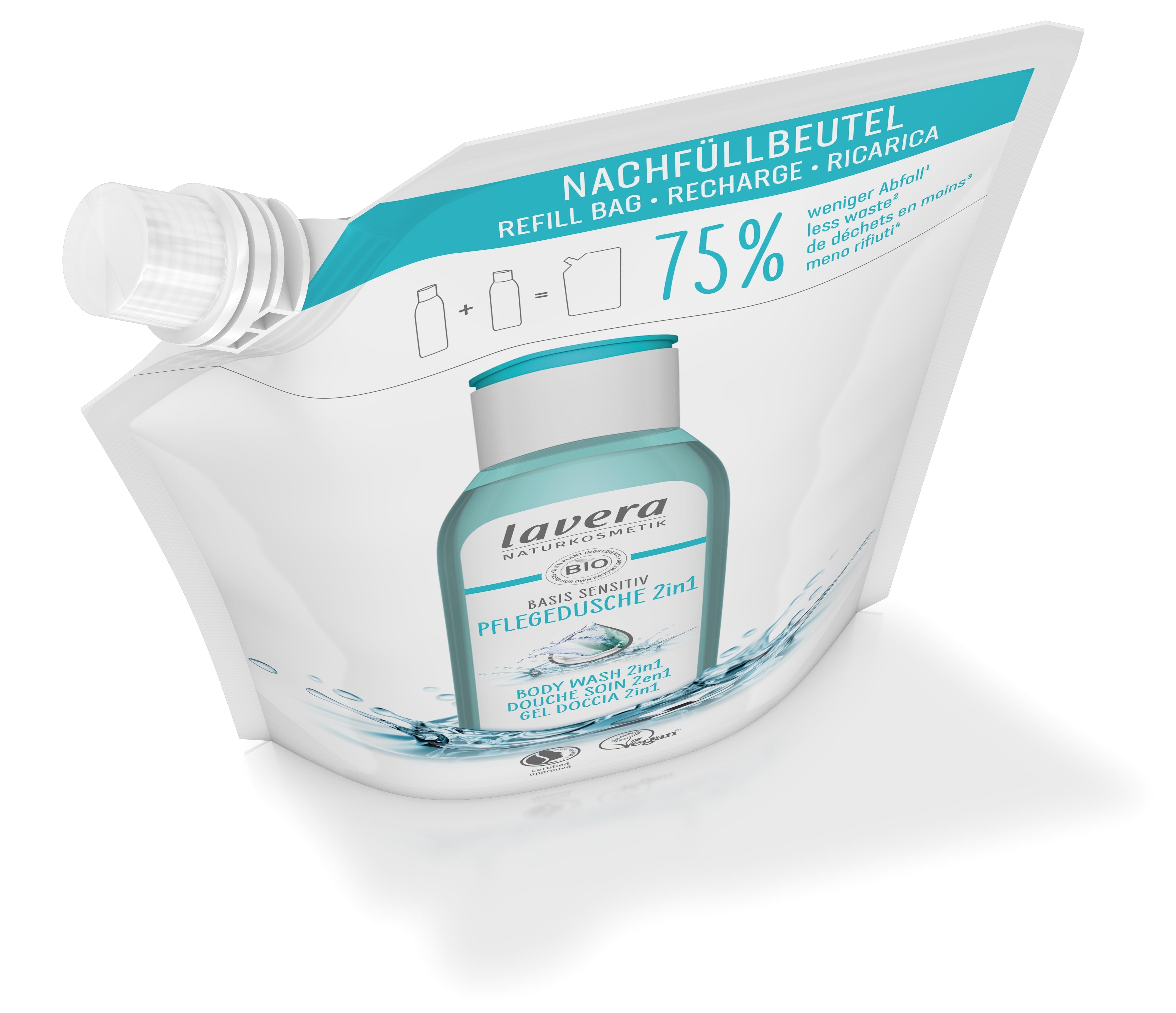 Nachfüllbeutel basis sensitive Pflegedusche 2in1
