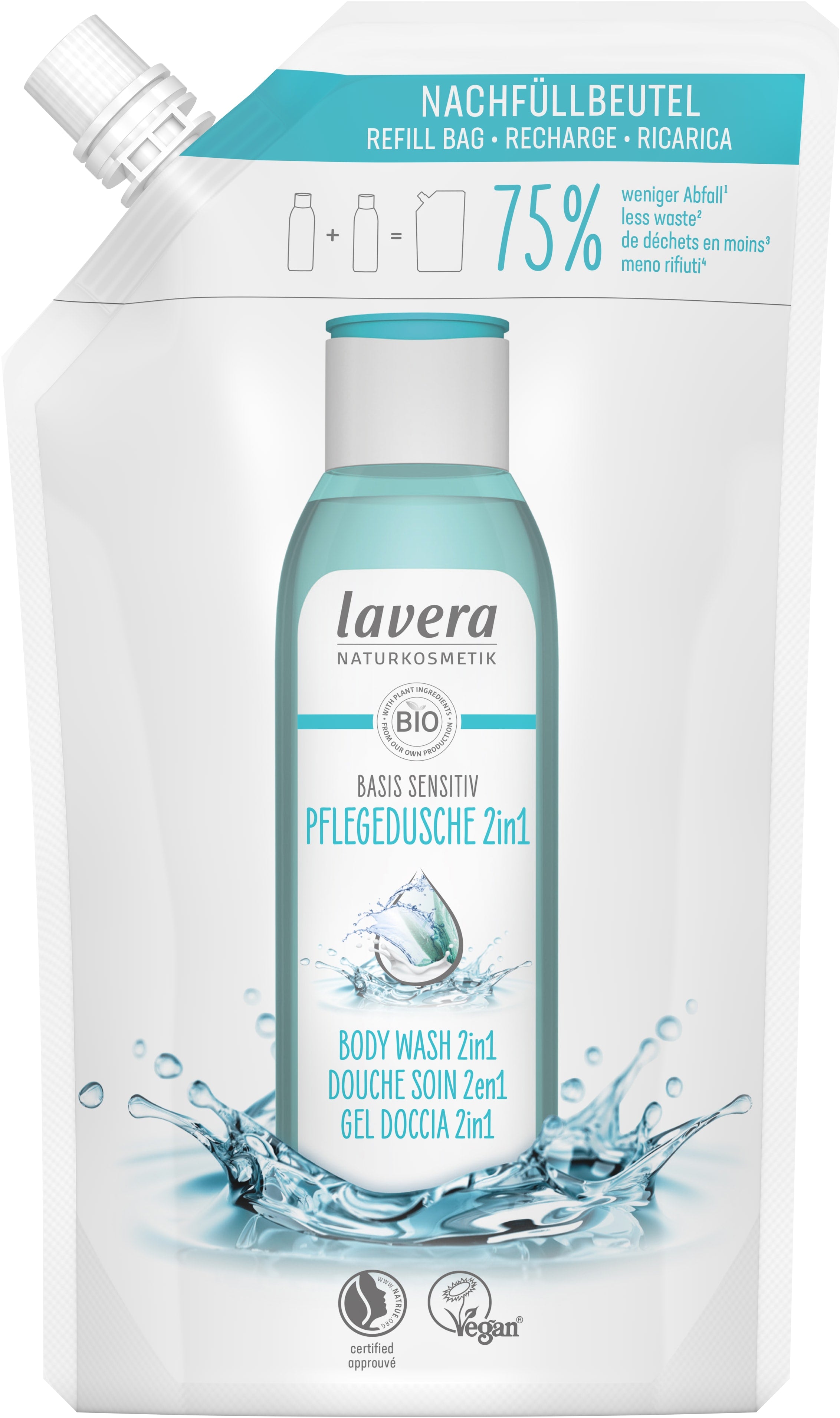 Nachfüllbeutel basis sensitive Pflegedusche 2in1