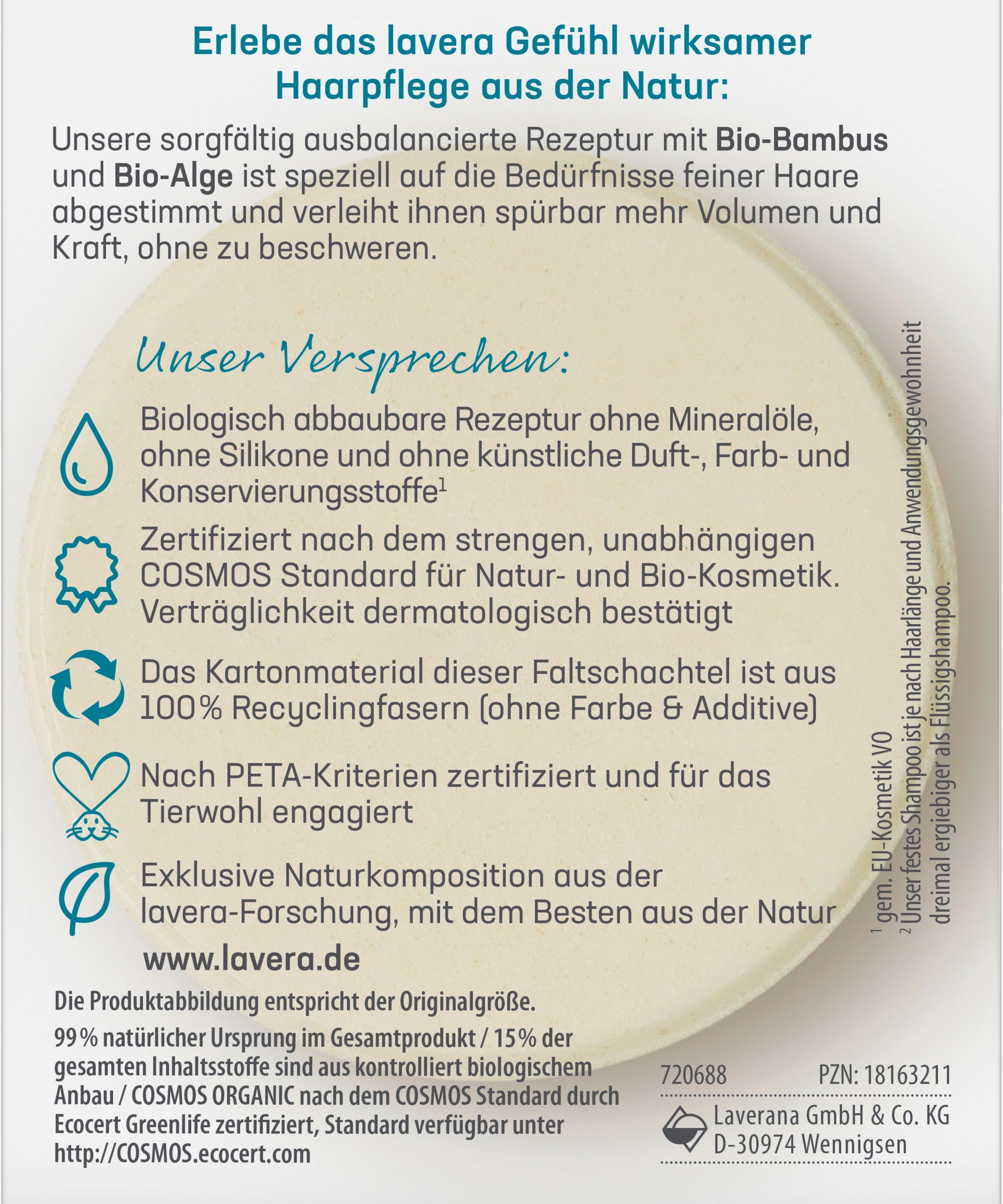 Festes Pflegeshampoo Volumen & Kraft