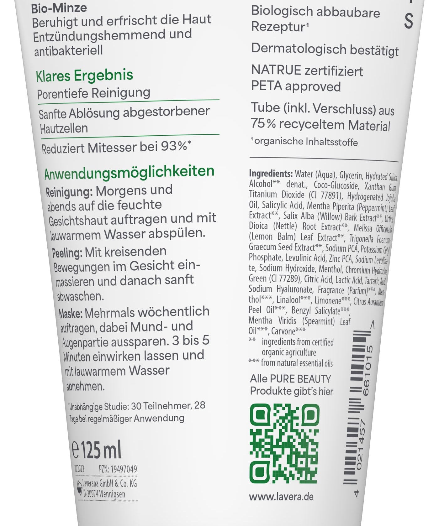 Pure Beauty 3in1 Reinigung Peeling Maske