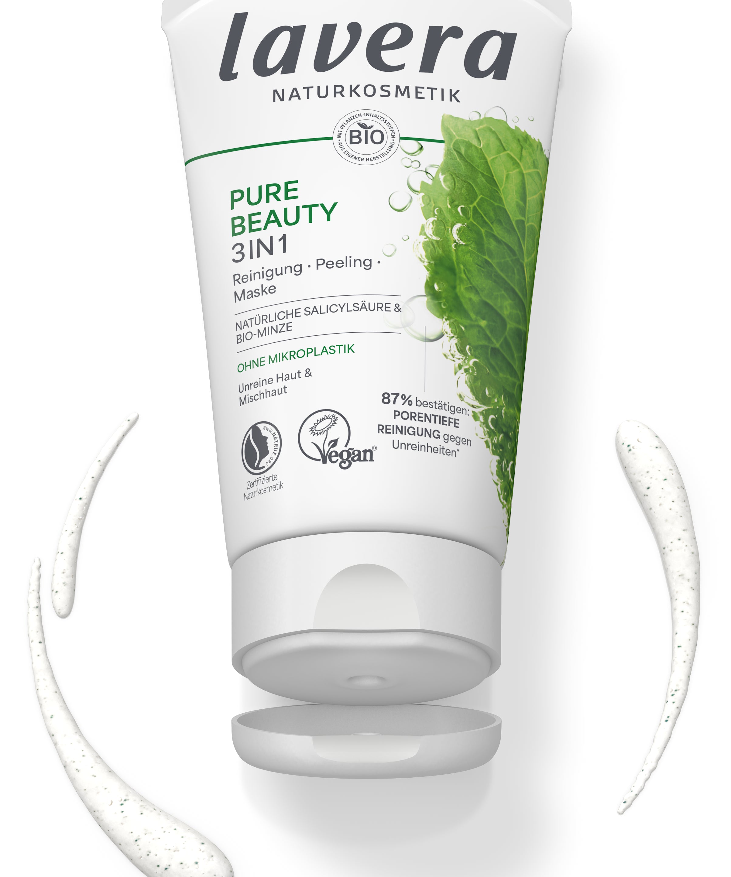 lavera Pure Beauty 3in1 Reinigung Peeling Maske