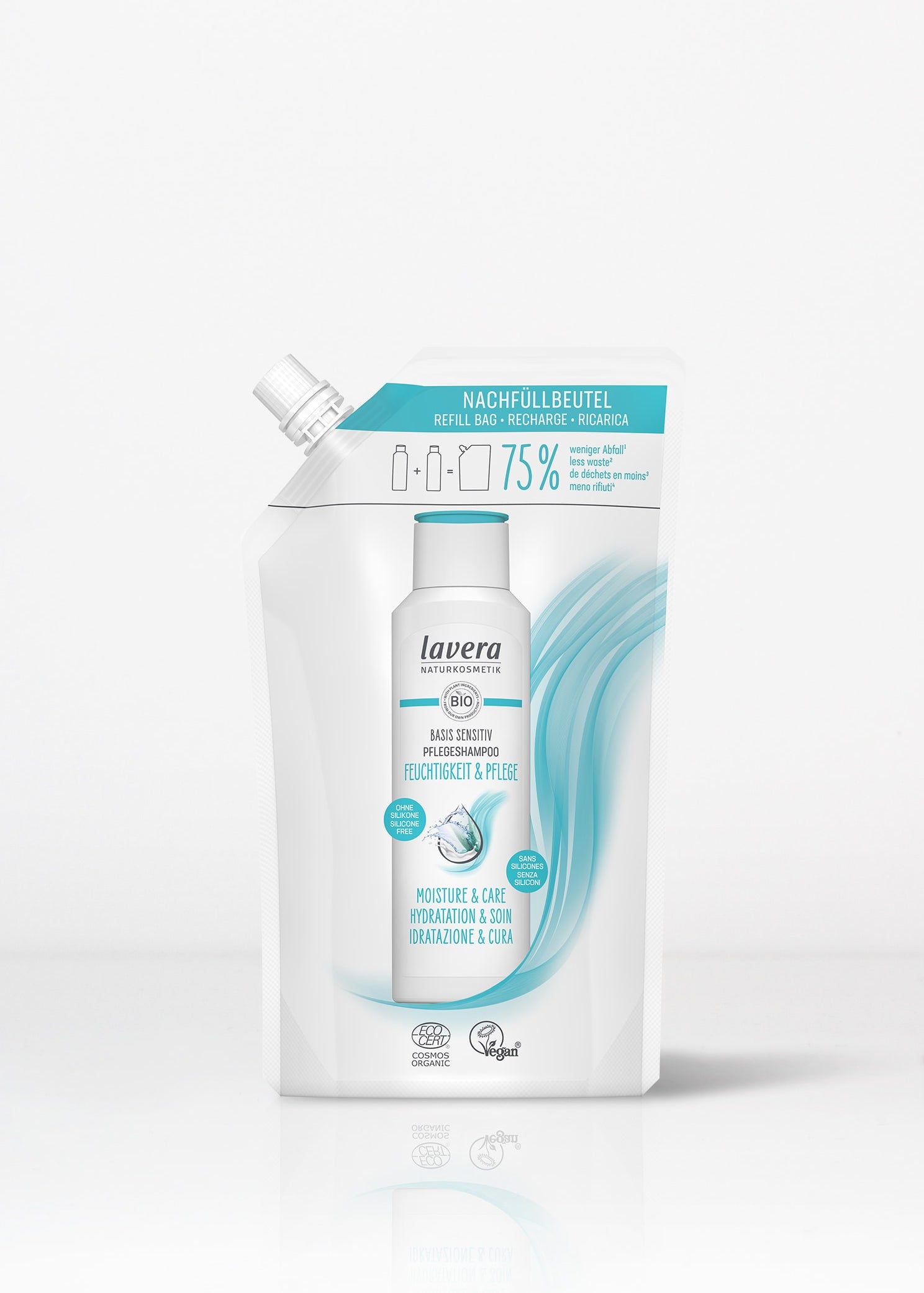 Nachfüllbeutel basis sensitive Pflegeshampoo Feuchtigkeit & Pflege