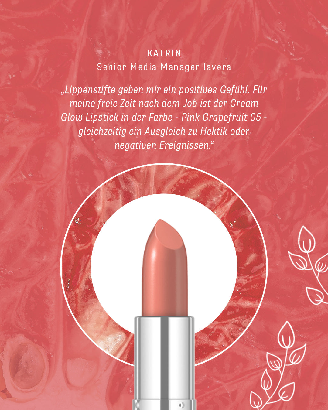 lavera Cream Glow Lipstick -Pink Grapefruit 05-