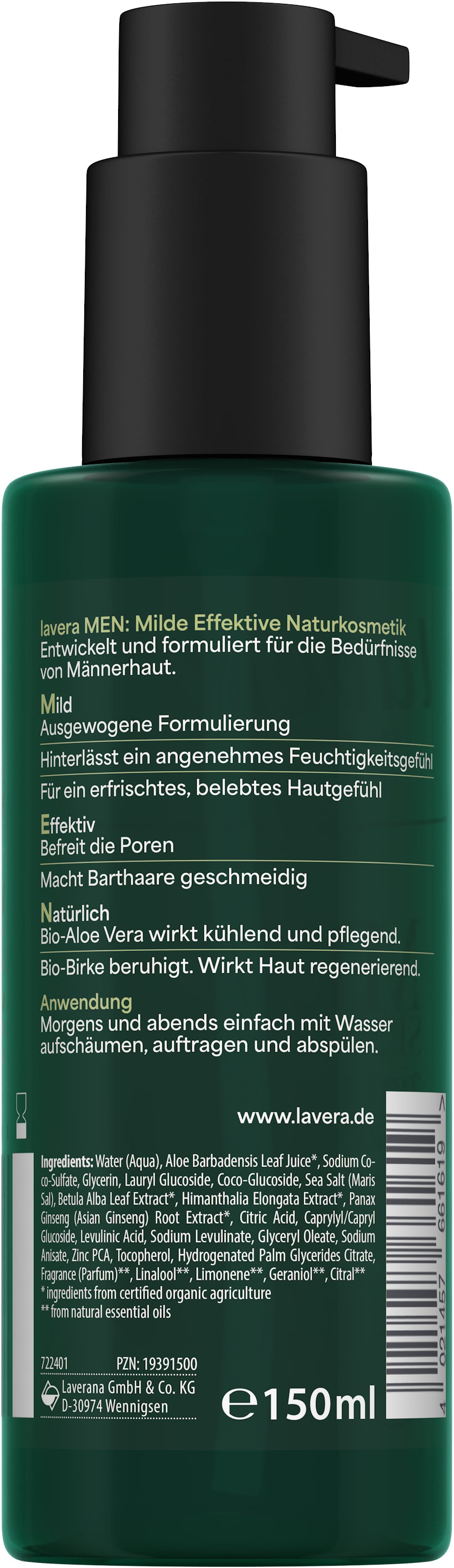 lavera Men sensitive 2in1 Gesichtswaschgel