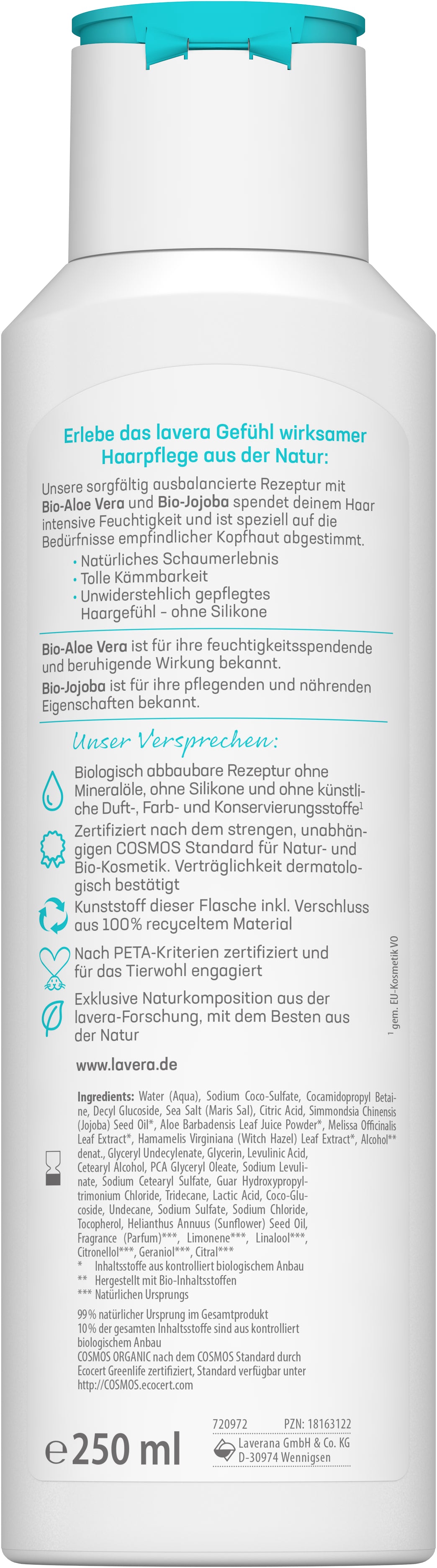 lavera basis sensitive Pflegeshampoo Feuchtigkeit & Pflege