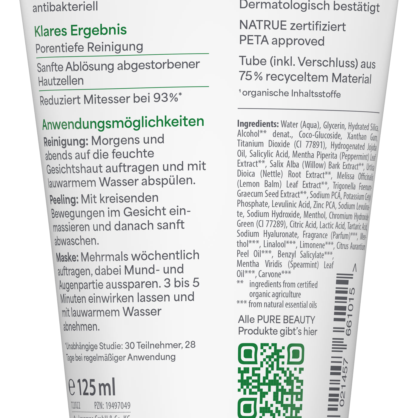 lavera Pure Beauty 3w1 Oczyszczająca Maska Peelingująca