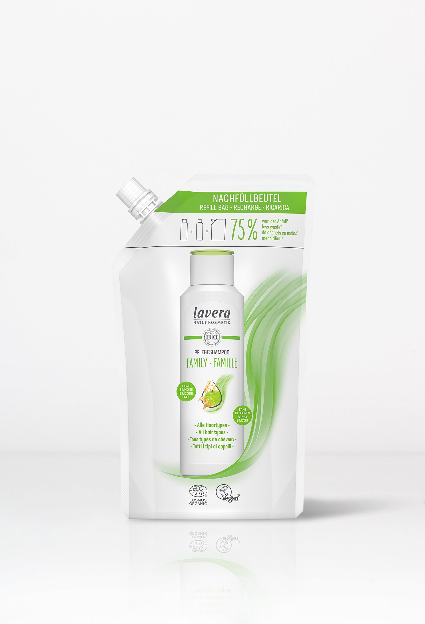 lavera Nachfüllbeutel Pflegeshampoo Family