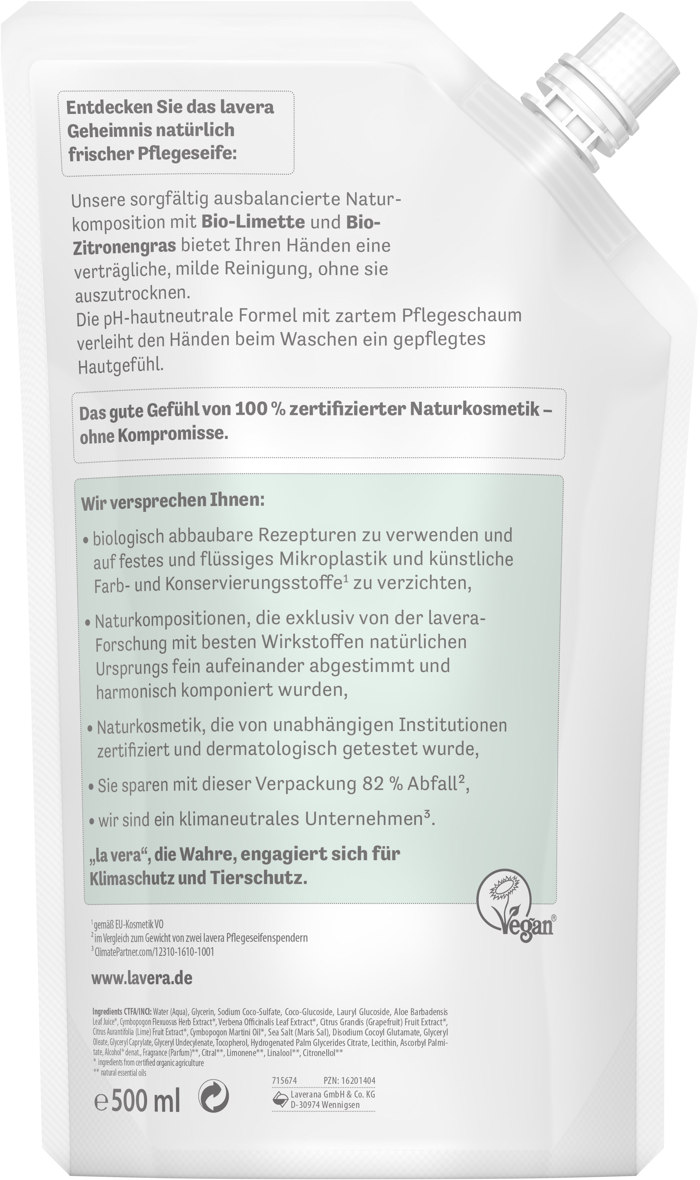 lavera Nachfüllbeutel Frische Pflegeseife