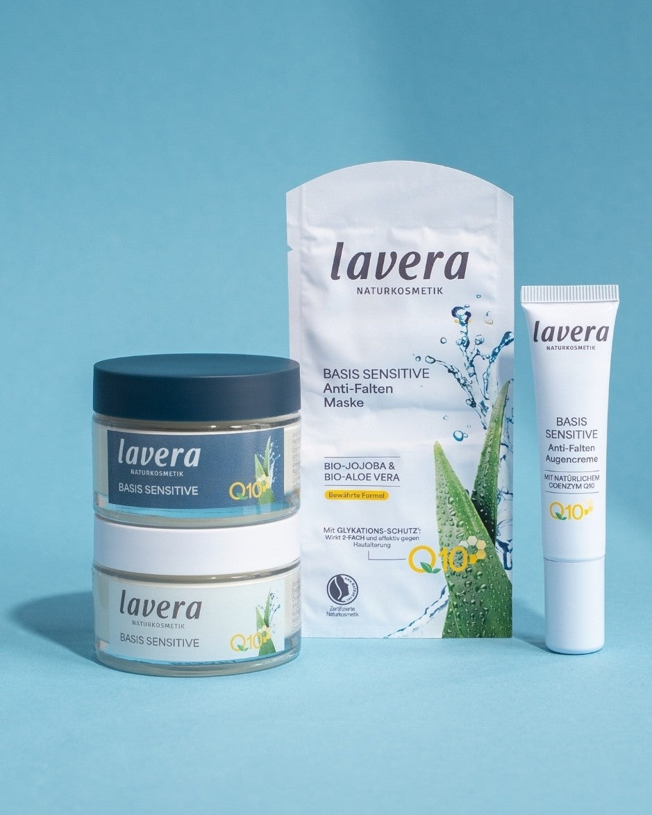 basis sensitive Q10 Range: Tages-, Nacht-, Augenpflege und Anti-Falten Maske