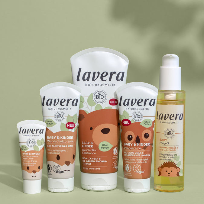 Eine Auswahl der lavera Baby&Kinder Produkte