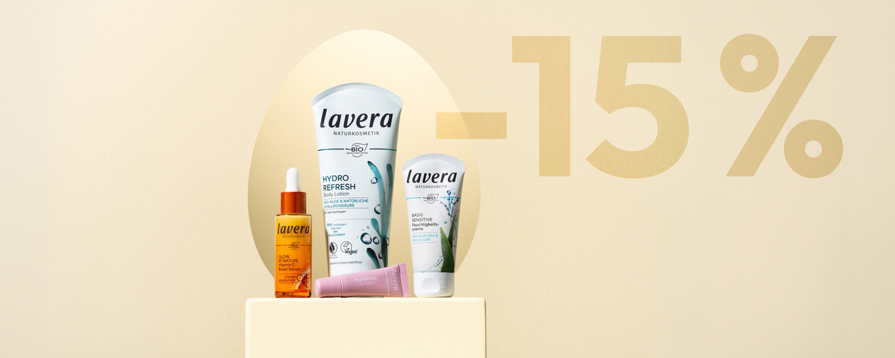 lavera Produkte vor Ostereier Form