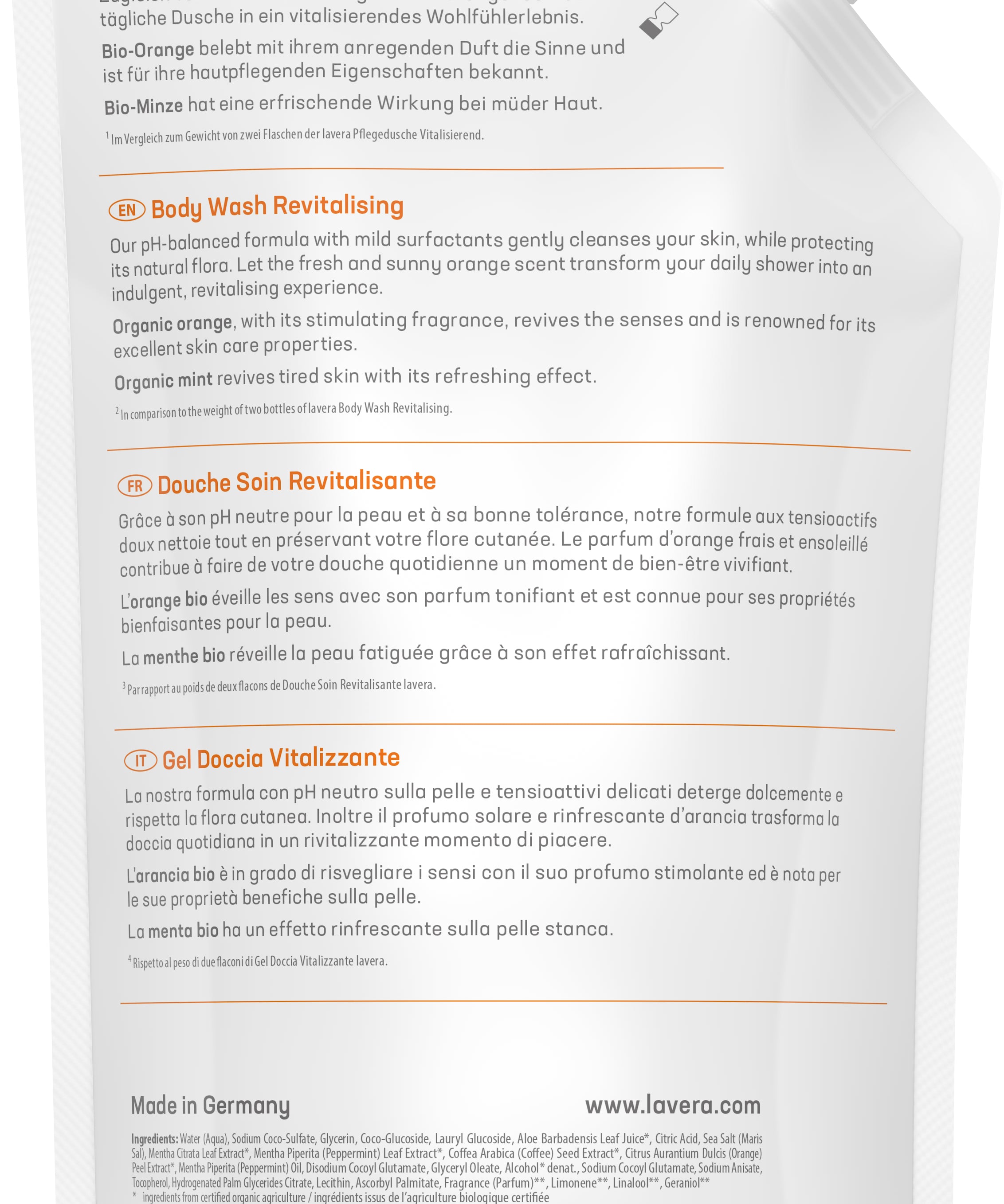 lavera Nachfüllbeutel  Pflegedusche Vitalisierend