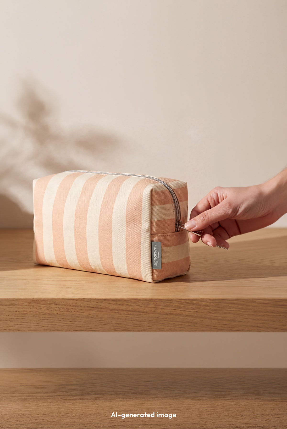 lavera Kosmetiktasche – Sunset Stripes (AI-generated)